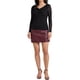 thumbnail image 2 of Camisa casual de fiesta de manga larga semi transparente para mujer con panel de lentejuelas y escote en V, color negro, 2 of 6