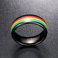 thumbnail image 4 of Men /Women 8mm Tungsten Carbide Rings for Black Wedding Bands Rainbow Engagment Ring Comfort Fit Size 7-12, 4 of 4