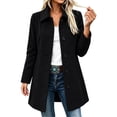 thumbnail image 6 of cocolona Womens Pea Coat Business Casual Notch Lapel Button Down Lined Slim Overcoat Winter Trendy Outerwear, 6 of 6