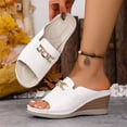 thumbnail image 5 of Slippers for Women,Slippers Stylish Platform Sandals With Metallic Decoration Open Toe Beach And Casual Footwear For Summer,Womens Slippers,White,7, 5 of 9
