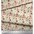 thumbnail image 3 of Soimoi White Cotton Voile Fabric Snowman,Candies & Gift Box Christmas Decor Fabric Printed Yard 42 Inch Wide, 3 of 3