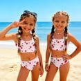 thumbnail image 3 of CCRFTGI Swimsuits for Child Girls Size 6-7 Two Piece Sets Swim Vacation Girls Bikini Beach Vacation Girls Bathing Suit Cute Summer Fruit Print Girls Clothes Swim Suit Kids Swimwear Pink 9-10 Years, 3 of 9