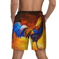 thumbnail image 4 of Fotbe Colorful Rooster Men’s Swim Trunks Quick Dry Swim Shorts Board Shorts with Mesh Lining-Large, 4 of 9