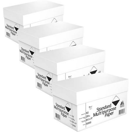 (4 Pack) Georgia Pacific Copy & Print Paper, 8 1/2 x 11, 20 lb, 92 Bright, White, 5000 Sheets/Carton