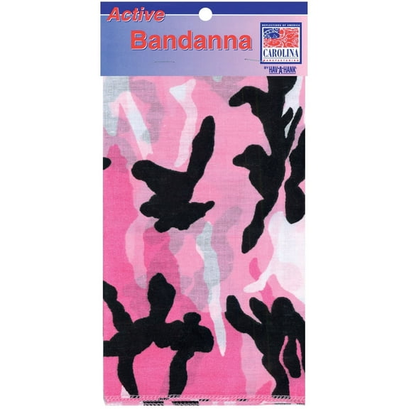Carolina Manuf Pink Camo Bandana - Stylish and Versatile Camouflage Bandana