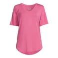 thumbnail image 5 of Time and Tru Women's Short Sleeve V-Neck Tunic T-Shirt, 5 of 5