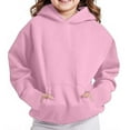thumbnail image 2 of Hifoo Girls Hooded Sweatshirt Long Sleeve Warm Pullover With Sleeves Kids Cozy Casual Outerwear Tops Toddler Youth Winter Comfort Cute Child Clothing, 2 of 5