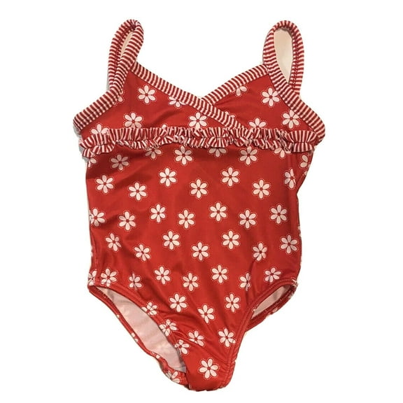 PENELOPE MACK GIRLS SWIMSUIT - RED FLOWER SZ 18 MONTHS - ONE PIECE UPF 50 
