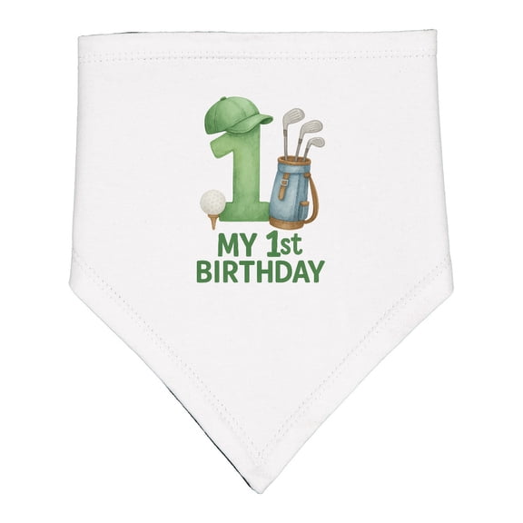 Inktastic Golf Themed My 1st Birthday Baby Bandana Bib