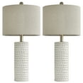 "Oneach Ceramic Table Lamp Set of 2 24"" White Contemporary Bedside