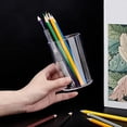 thumbnail image 2 of 2 Pcs Acrylic Pen Holders Round Shape Clear Pencil Holder Make up Brush Holder Pen Pot Organizers Pen Cup Container Pencil Storage Basket for Home Office Desk Stationery Storage 2.6"×4", 2 of 6