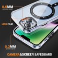 thumbnail image 4 of Bemz Magnetic Case for iPhone 15 with Camera Lens Protection (Compatible with MagSafe) Shockproof Reinforced Air Corner Transparent Cover, Tempered Glass Screen Protector (Black), 4 of 8