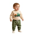 thumbnail image 6 of Futezty Baby Boy Fall Clothes Set Long Sleeve Tractor Pumpkins Print Sweatshirt Pants 3 6 12 18 24 Months 3T Halloween Toddler Infant Outfits, 6 of 6