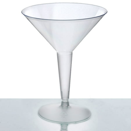 BalsaCircle Clear 10 pcs 8 oz Disposable Plastic Martini Glasses - Wedding Reception Party Buffet Catering Tablewarer