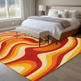 thumbnail image 4 of Large Area Rugs for Living Room Bedroom, Orange Yellow 8'x10' Rug Washable Carpet Runner Indoor Outdoor, Modern Ombre Abstract Aesthetic Art Non Slip Floor Mats Rug for Kitchen, Patio, 4 of 8