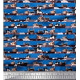 thumbnail image 1 of Soimoi Poly Georgette Fabric Diagonal Stripe & Cat Face Animal Print Fabric by the Yard 52 Inch Wide, 1 of 1