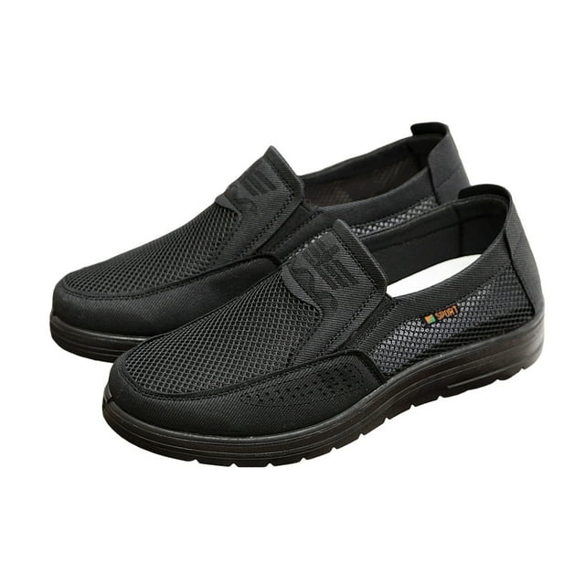 Mens Mesh Wide Width Slip on Loafers Walking Driving Shoes Breathable Casual Non Slip Work Sneakers Fall
