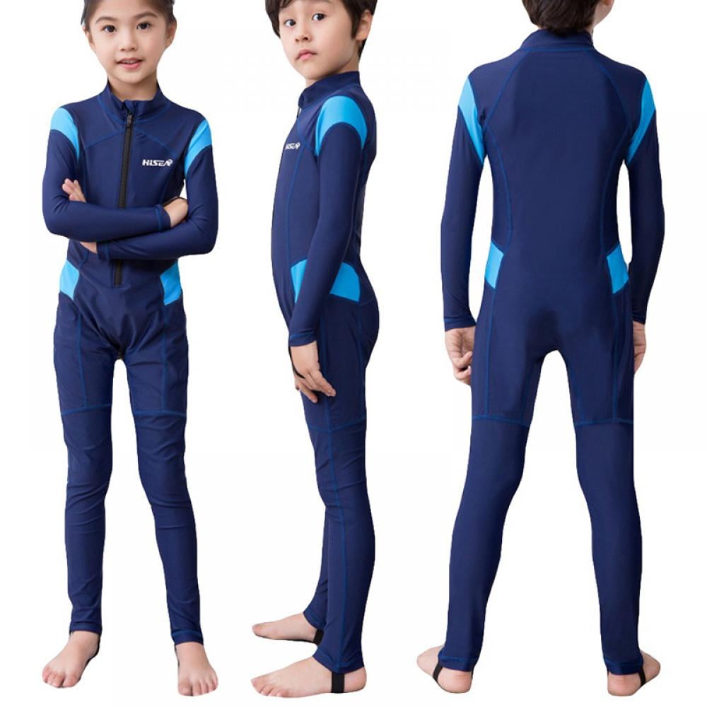 JOORUI Kids Swimsuits One Piece Swimming Wet Suits for Boys Girls Long Sleeve UPF50 Quick Dry Swimming Wear
