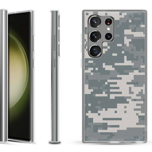 Shockproof Gel Phone Case for Samsung Galaxy S23 Ultra 5G, by OneToughShield ® - Digital Camo