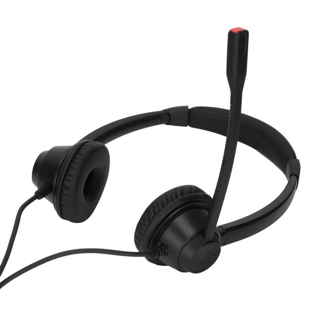 Appel de casque, casque Black Wired Office Double Ear RJ9 Plug Abs pour la téléconférence