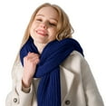 thumbnail image 3 of Clearance! Hontri 1 Pc Scarf under $10, Warm Winter Scarf Unisex Polyester Fleece Scarf Multi Color Cold Weather Neck Scarves for Men Women On Sale, 3 of 7