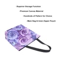 thumbnail image 3 of Large Canvas Bag 13.5x5.1x15 Inch Canvas Bag Shopping Canvas Bag Suitable For Outing Shopping Travel Out Of Large Capacity Storage Cartoon Purple Roses, 3 of 9