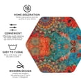 thumbnail image 4 of Disketp Mandala Colorful 1 Funny Coasters,4 Pcs Leather Coasters With Holder, Perfect Housewarming Hostess Gifts,Protect Furniture From Water Marks Scratch, 4 of 9