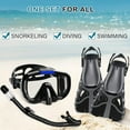 thumbnail image 3 of Greatever Snorkel Set with Fins for Adults, Mask Fins Snorkel Gear for Unisex, Dry Top Snorkel Mask Snorkel Fins Combo Set with Travel Bag for Snorkeling, Diving, Swimming BLACK S, 3 of 7