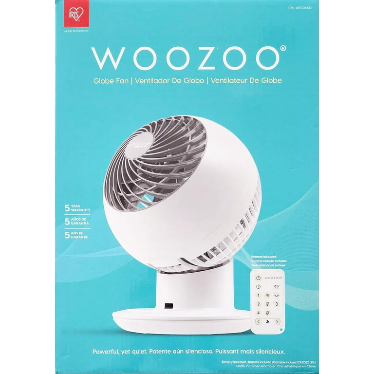 【新品、送料無料】WOOZOO グローブファン ホワイト IRIS Woozoo Globe Fan, Multi-Directional, 5-Speed Oscillating