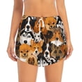 thumbnail image 2 of Fuzoiu Dogs Different Breeds Print Women's Athletic Shorts, Double-Layer Running Shorts with Pocket,Women's Workout Shorts for Yoga, Gym, and Workouts-Large, 2 of 7