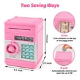 thumbnail image 5 of Faburo  Piggy Bank for Kids, Cash Coin Can Toys for Girls 3-6 Year Old, ATM Toy Savings Bank Machine Electronic Money Bank,Pink, 5 of 7