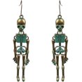 thumbnail image 2 of Pendientes de Halloween para mujer, pendientes largos de estilo gótico con diseño de esqueleto, de Halloween, dorados, 2 of 5