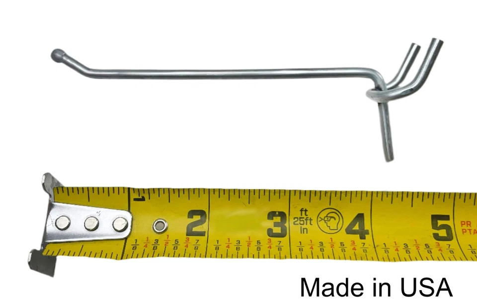 CRESTIN- (50 Pack) 4 Inch All Metal Peg Hooks 1/8 To 1/4 Pegboard, Slatwall, Garage Kit