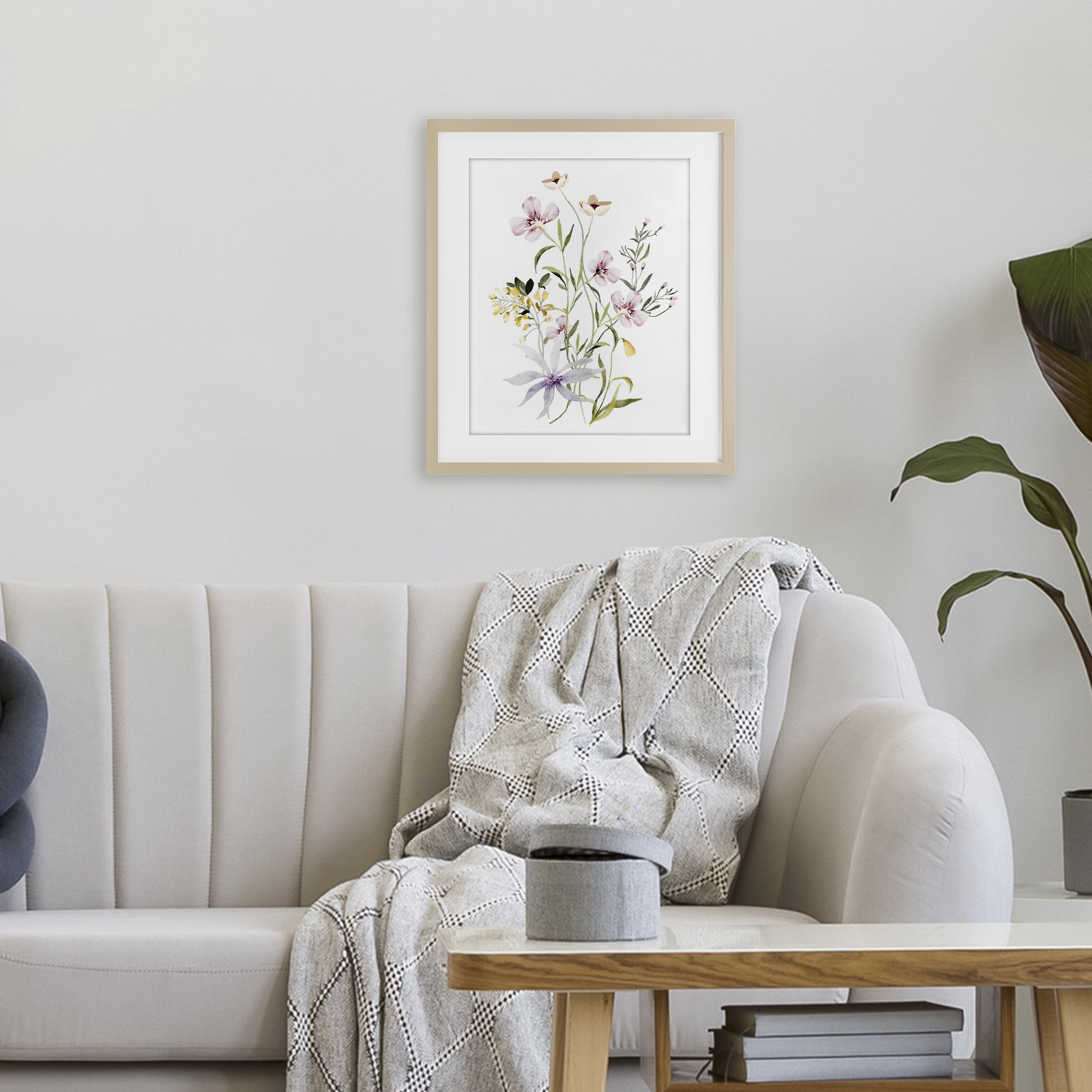 Floral Foliage Bundle Birch Framed Print Under Glass, design by Lettered and Lined