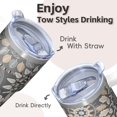 thumbnail image 4 of Bohemian Pattern Insulated Cup 20oz with Lid and Straw - Stainless Steel Double Wall Vacuum Travel Mug, Leakproof Thermal Tumbler, 4 of 5