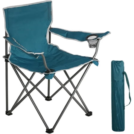 Folding Director’s Chair with Cup Holder, Heavy Duty Portable Camping Chair for Adults, Outdoor Lawn Chair in Deep Teal