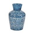 thumbnail image 5 of Terracotta Decorative Vase - Handcrafted Pottery with Geometric Pattern - Ceramic Home Accent for Living Room, Bedroom, Office - Rustic Boho Style - 12" Blue, 5 of 10