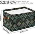 thumbnail image 4 of Storage Basket Bohemian Tile Foldable Canvas Laundry Baskets Bin Waterproof Inner Layer with Sturdy Handles for Toy Nursery Blanket Clothes 1 Pack, 4 of 7