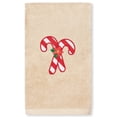 thumbnail image 3 of Linum Home Textiles Christmas Candy Canes Embroidered Luxury 100% Turkish Cotton Hand Towel, 3 of 3