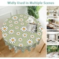 thumbnail image 5 of Round Table Cloth 60 Inch,White Daisy Flower Tablecloth Waterproof Stain Resistance Wrinkle Polyester Circle Table Cover for Home Kitchen Dining Party Camping Pinic Decor, 5 of 6