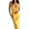 thumbnail image 5 of Coduop Women Spaghetti Strap Backless Maxi Dress Low Cut Long Stain Dress Slip Party Cami Dress, 5 of 9
