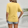 thumbnail image 4 of Womens Ruched Tops Short Sleeve T Shirts Crewneck Slim Fitted Top 2026 Spring Summer Casual Trendy Clothes Yellow S, 4 of 4