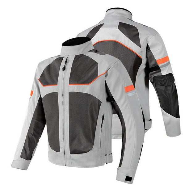 Motorcycle Riding Jacket Motocross Jacket Impact Protection Reflective Breathable Mesh Protective Gear Coat for Motorbike Riding Summer Gray XL Walmart