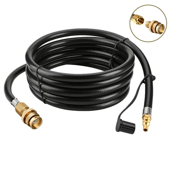 Wadeo 12ft RV Propane Quick Connect Hose for RV to Grill, Propane Quick Connect for Connecting 1lb Throwaway Bottle, 1lb Portable Appliance or 3/8 Female Flare to RV 1/4" Female Quick Disconnect