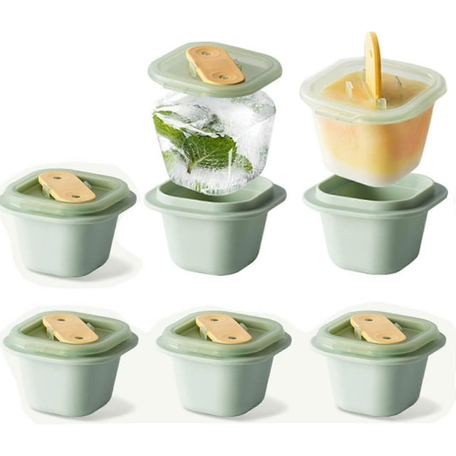 A set of 6 ice cream DIY molds Suitable for homemade frozen snacks (matcha color)