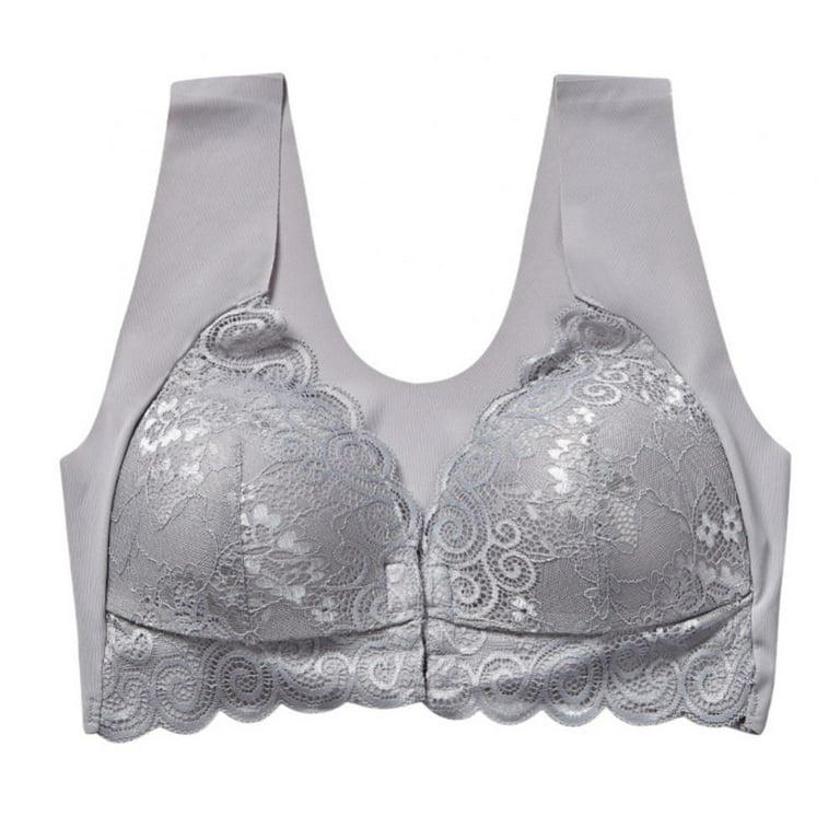 Xmarks Front Closure Push up Bras for Women Plus Size - Ultra-Soft and  Breathable Floral Lace Thin Wireless Full Coverage Bra M-6XL