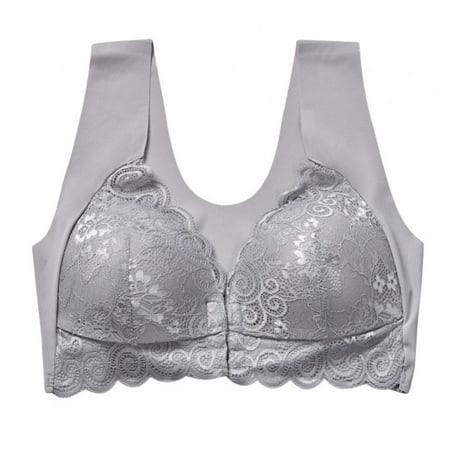 

Front Closure Bra 3/4 Cup Bra Push up Bra Floral Lace Bra Padded Wire Free Bra U-shape Back Thin Bralette Women Thin Section Nursing Bra Vest Type Gather Underwear