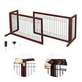 thumbnail image 3 of Ktaxon 4 Panels Free Standing Pet Gate for Dog Cat, Tall Wooden Dog Gates for Doorway, Stairs, Foldable Pet Fence for The House, Expandable Dog Barrier, Indoor Use,  Coffee, 3 of 6