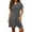 Dark Gray, variant on Summer Short Sleeve Mini Dress for Women Elegant Tie Front Ruched Short Dress Casual V Neck A Line Tshirt Dresses
