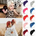 thumbnail image 4 of Seyurigaoka Newborn Baby Beanie Hat Pure Color Bow Knot Soft Turban Head Wrap, 4 of 6